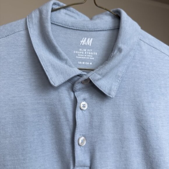 H&M Light Blue Golf Shirt (Medium) - Picture 3 of 3